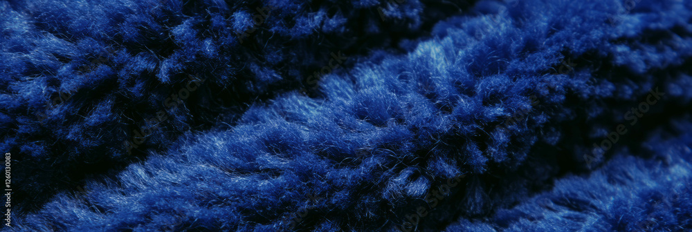 Aufkleber Rich deep indigo loop pile carpet texture with varied loop sizes and even lighting effects