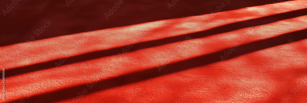 Fototapete Deep red plush carpet texture with soft shadows creating a warm and inviting atmosphere