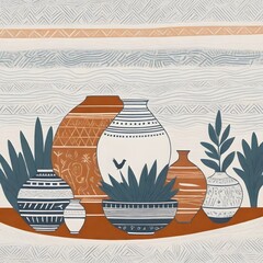 traditional pattern design art work  on vase 