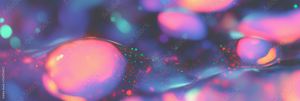 Aufkleber Radiant clusters of bokeh with vibrant colors and intense glow create a mesmerizing texture