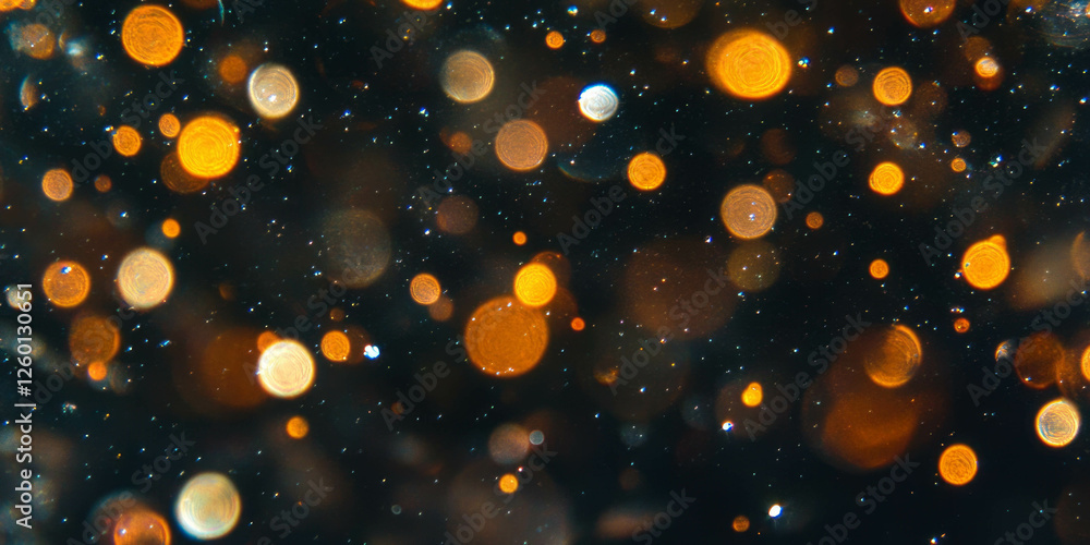 Poster Vibrant bokeh clusters glowing against a dark backdrop create an enchanting visual experience