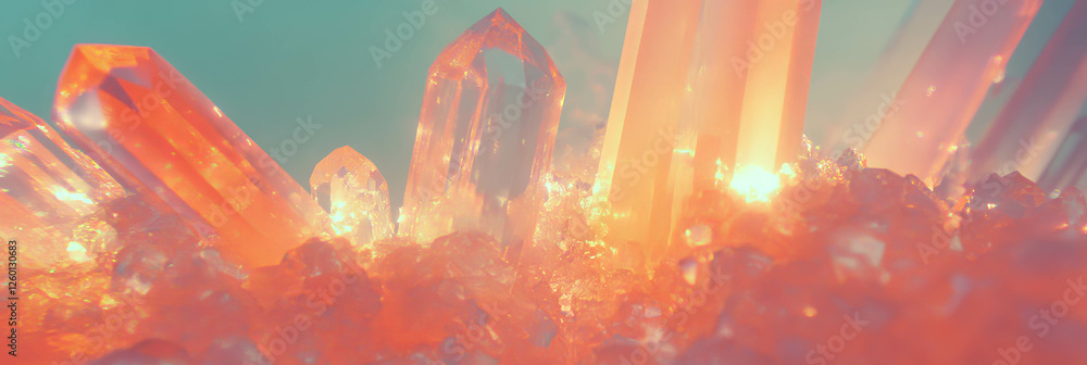 Poster Dense cluster of crystal flares creating a luminous burst with soft fading edges