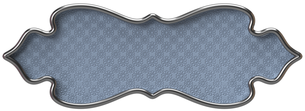 Elegant Silver and Blue Ornate Frame with Floral Pattern - Decorative Design Element - Powered by Adobe