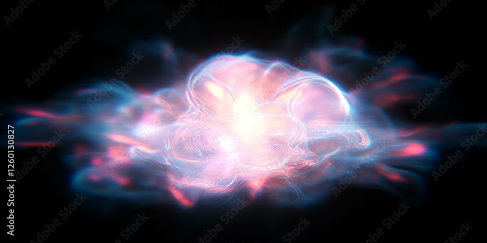 Poster Dense clusters of bokeh create a radiant central burst illuminating the dark background