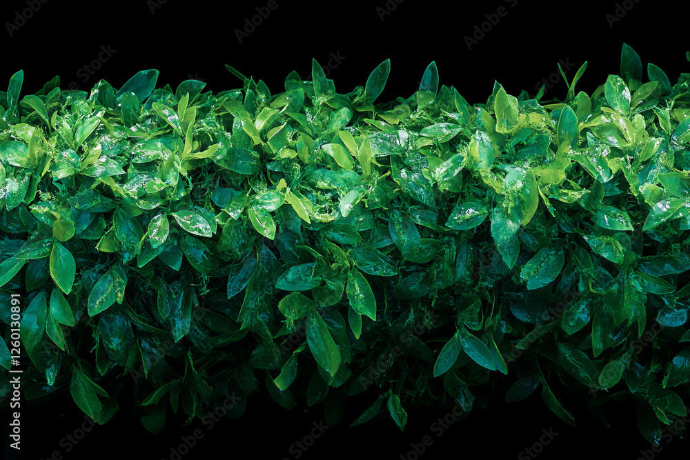 Aufkleber dense green turf with uniform height and smooth surface on a black background