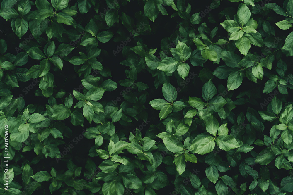 Aufkleber dense soft grass texture with deep green hues set against a black background for a striking effect