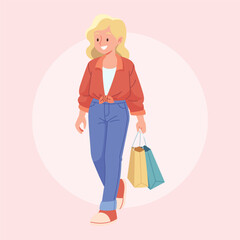 Flat Vector Shopping Illustration