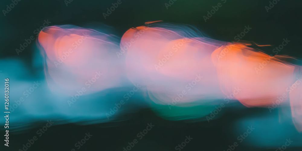 Poster dim bokeh texture with soft pastel colors creates a serene atmosphere against a dark backdrop