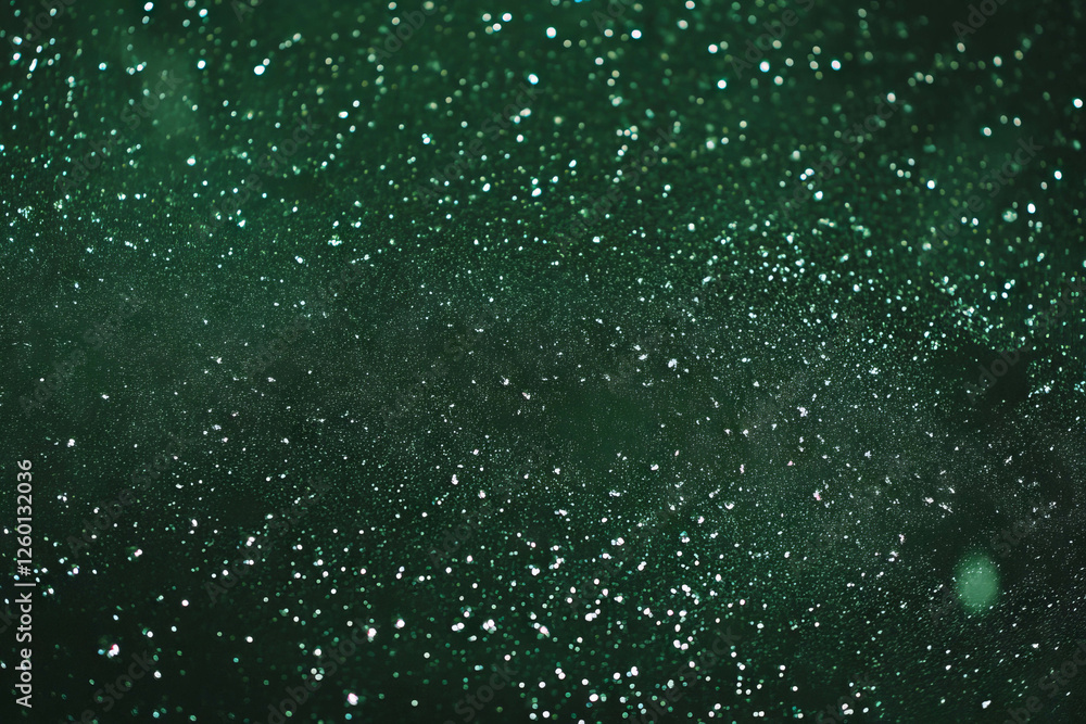 Poster glistening droplets on dense wet grass create a vibrant texture against a dark background