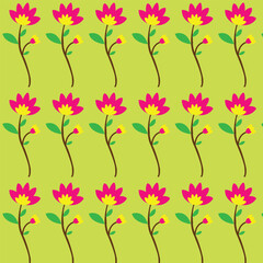 seamless pattern with pink flowers pattern design