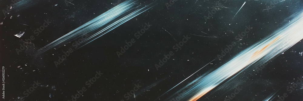 Poster dusty film texture with diagonal scratches and deep shadows on a dark background