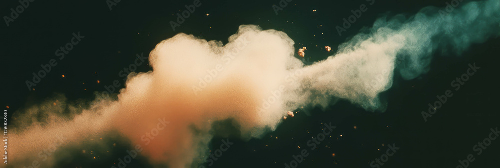 Poster dust particles swirl in bright light creating a textured visual experience