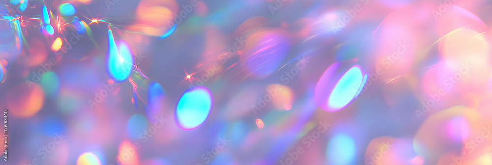 Poster Bokeh streaks with radiant glow and linear light trails create mesmerizing visual texture