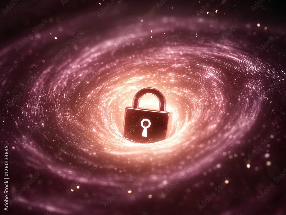 Poster cybersecurity breach attempts on hackers interface digital realm visual representation cosmic enviro