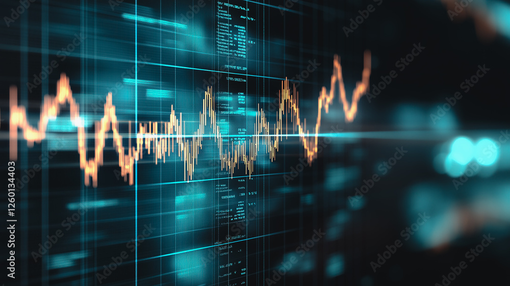 Poster dynamic data visualization: a vibrant and abstract representation of data on a digital screen, highl