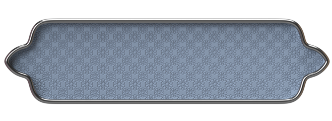 Elegant Silver and Blue Decorative Banner with Ornate Pattern