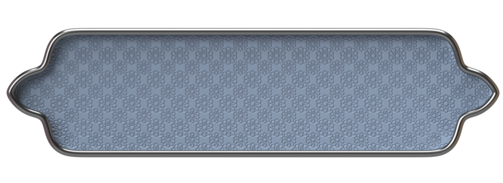 Elegant Silver and Blue Decorative Banner with Ornate Pattern