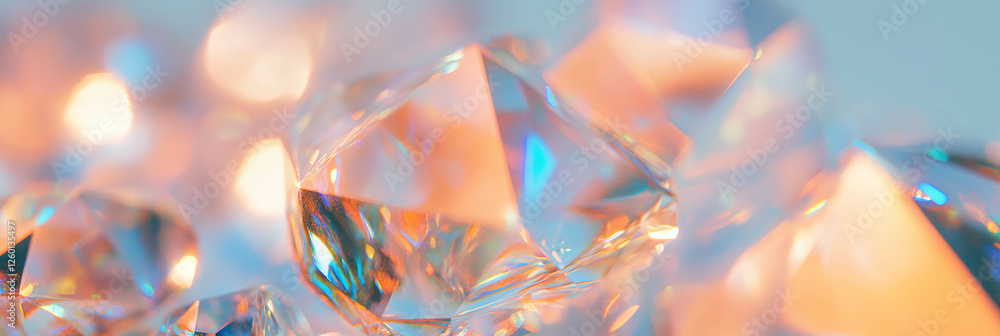 Poster complex light formations from mixed geometric and organic crystal flares