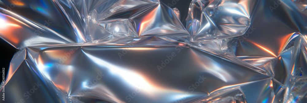 Poster Glossy plastic texture with chrome details showcasing sharp reflections under light