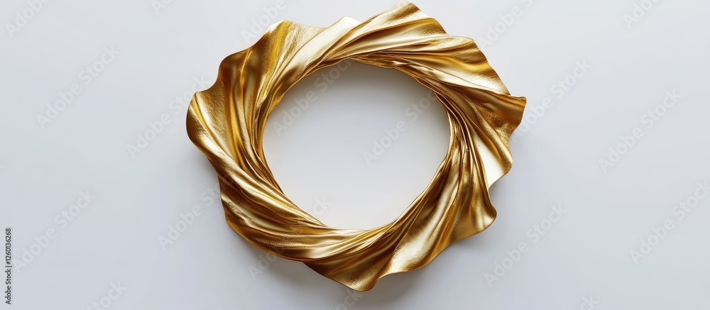 Leinwandbilder elegant twisted gold frame for art display on a clean white background, showcasing intricate design 