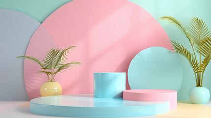 a group of three round objects with plants in them