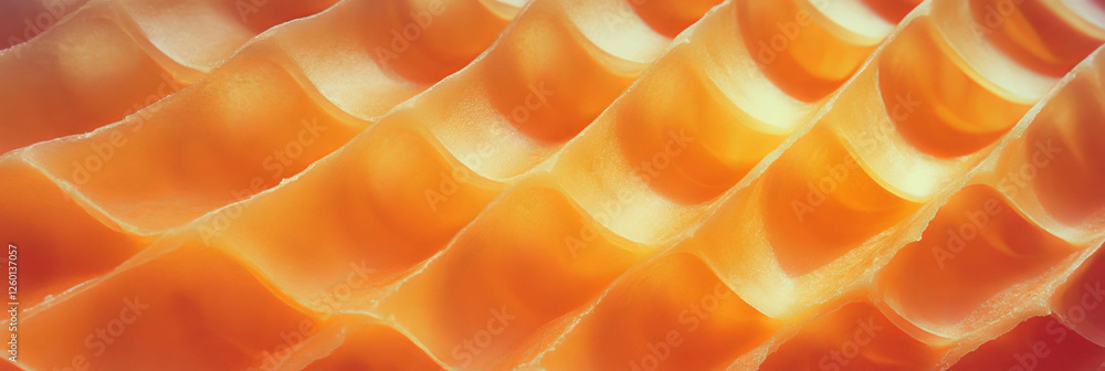 Poster golden brown cone wafer texture showcasing diamond grid patterns and thick lines
