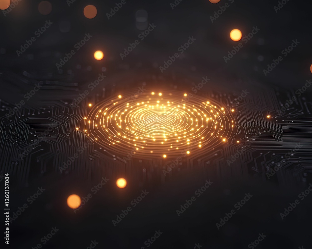 Poster high-tech secure payment systems glowing circuit technology in a digital environment