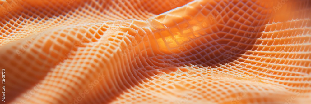 Aufkleber golden brown cone wafer texture with thin intersecting lines and warped grids