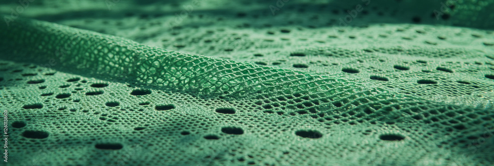 Aufkleber intricate texture of a green crocheted tablecloth with a delicate lace pattern and design