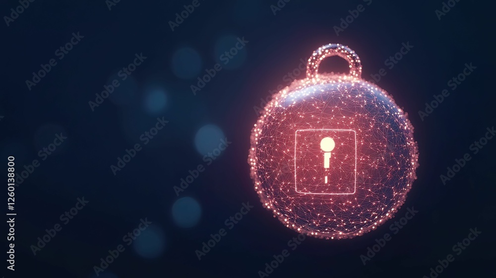 Poster enhancing privacy awareness through glowing layers of encryption digital space graphic visualization