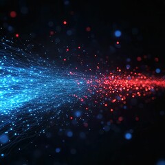 Fototapeta premium Visualizing data protection through a glowing blue firewall in a compressed scale environment