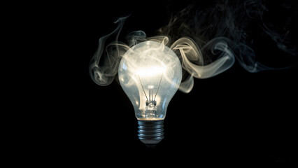 smoke on a black background generative ai