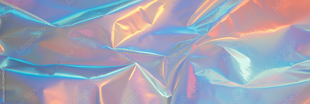 Poster holographic foil texture reflecting rainbow spectrum with geometric patterns