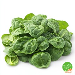 Fototapeta premium Fresh Spinach Leaves: A Healthy and Nutritious Green Vegetable