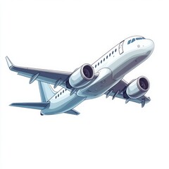 A sleek aircraft soaring gracefully through the sky, symbolizing travel and adventure. Ideal for aviation enthusiasts and travel themes.