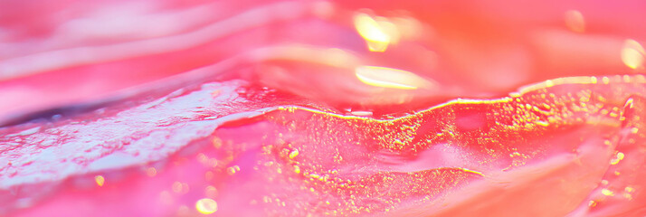 Vibrant hot fluorescent pink gel with a textured surface and strong neon glow