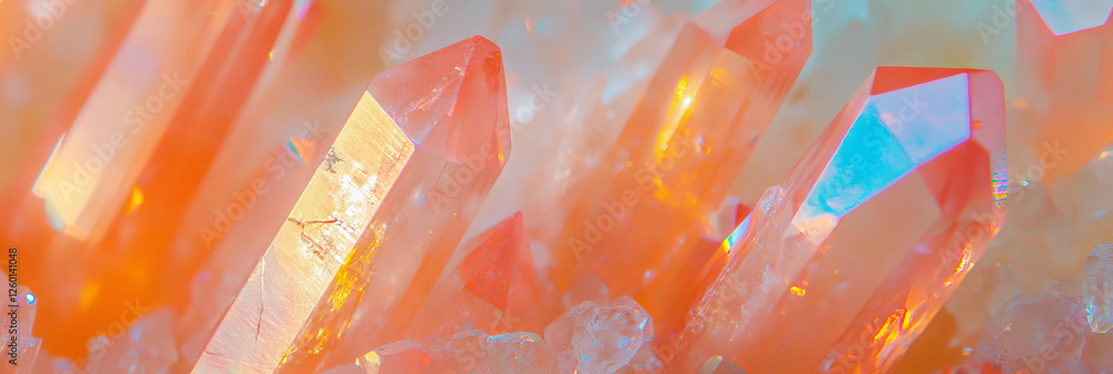 Poster Intense crystal flares with vivid colors and sharp facets create a striking visual effect