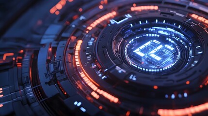 a futuristic looking object with a glowing light inside of it