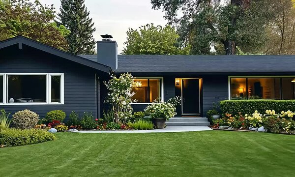 Elegant Gray Ranch-Style Model Home &ndash; A Perfect Blend of Simplicity and Charm