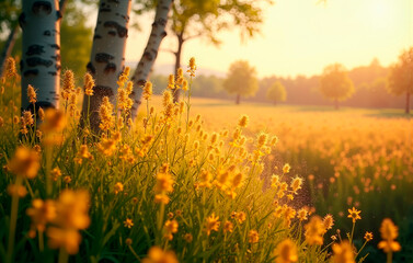 Allergens in nature: pollen and plants in the sunset