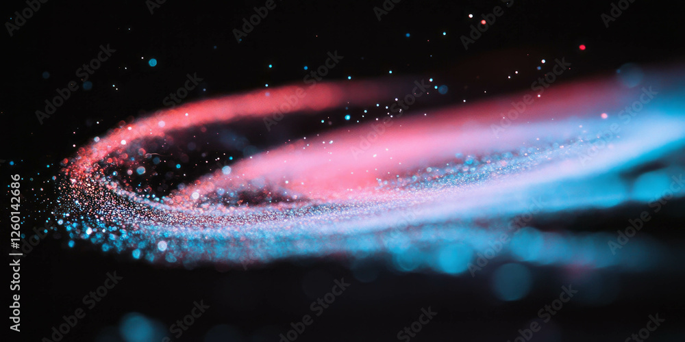 Aufkleber Bokeh texture with distinct halo effect and diffused sparkle on a dark background