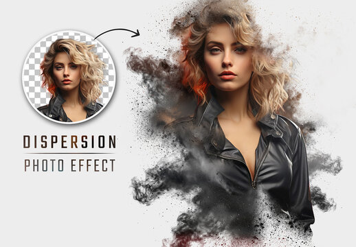 Dispersion Photo Effect With Smoke and Dust Mockup