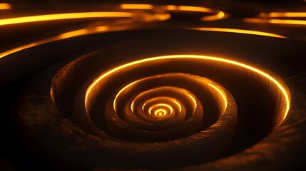 Obraz premium a spiral of light shining in a dark room