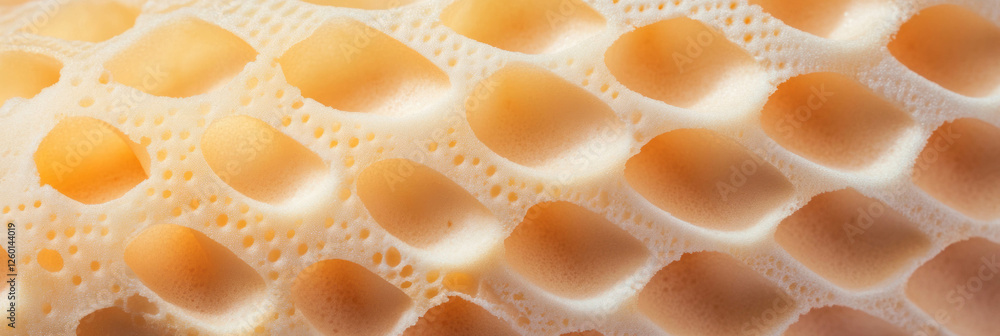 Aufkleber texture details of a light beige cone wafer showcasing large rectangular grids