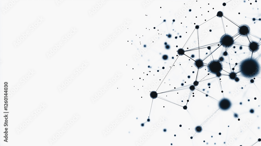 Poster abstract network connection: an abstract image depicting a network of interconnected nodes and lines