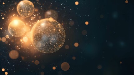 A mesmerizing display of glowing orbs and sparkles set against a dark background, creating a magical, ethereal atmosphere.