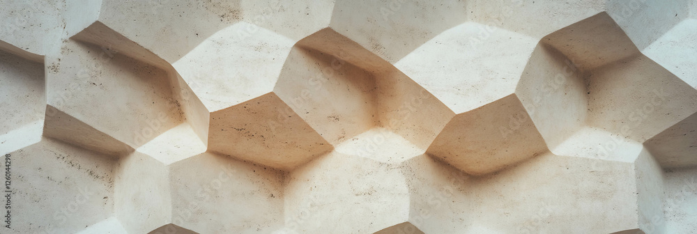 Poster unique texture of light beige wafer resembling a natural pattern in a cone structure