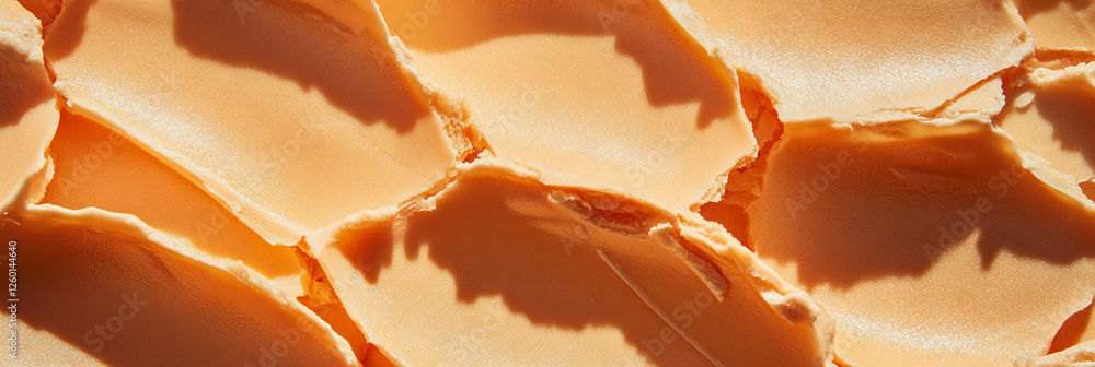 Aufkleber unique texture of light brown cone wafer with irregular shapes and crumbly surface