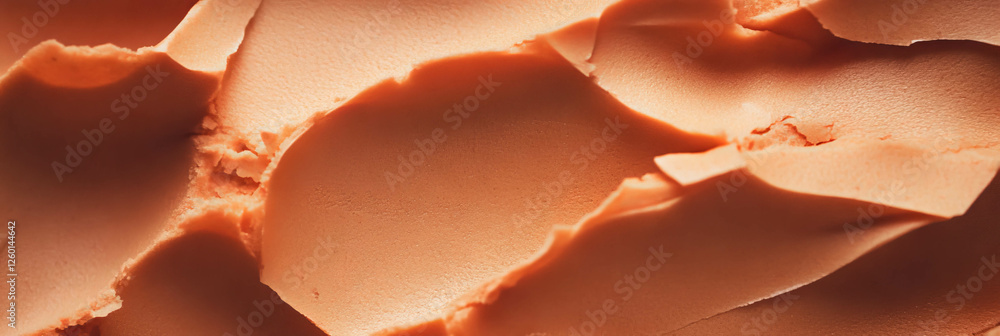 Poster detailed view of a light brown cone wafer with distinctive crumbly texture and shapes