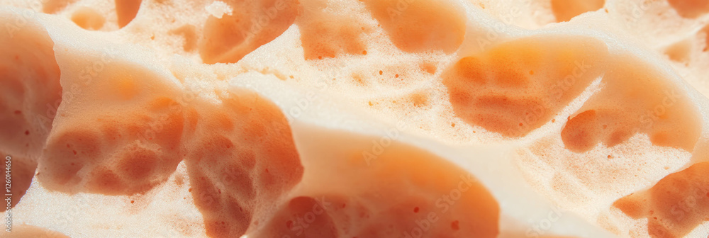 Poster texture details of light brown cone wafer showcasing crumbly surface and large grids